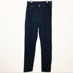 B.O.B Black Distressed Stretch Skinny Jean, 2X